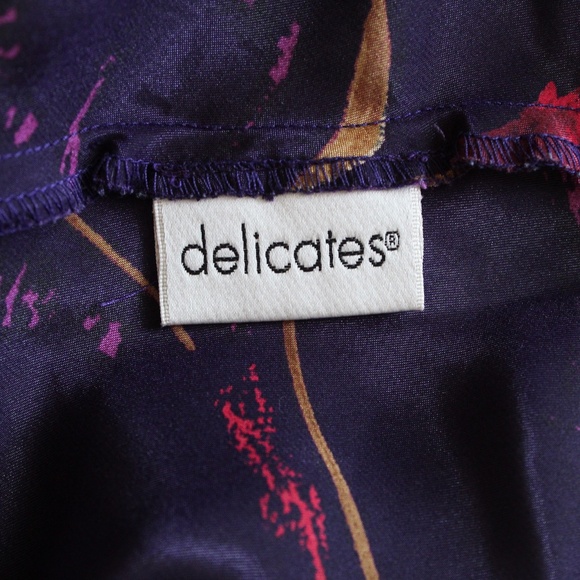 Vintage Deep Purple & Jewel-Toned Floral Print Lace Detail Chemise - Picture 6 of 6